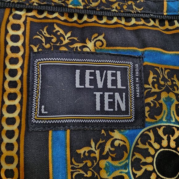 Level Ten Baroque Shirt Mens L Black Teal - Picture 3 of 8
